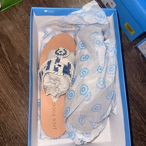 Jack Rogers Blue and White Sandals - 8.5W